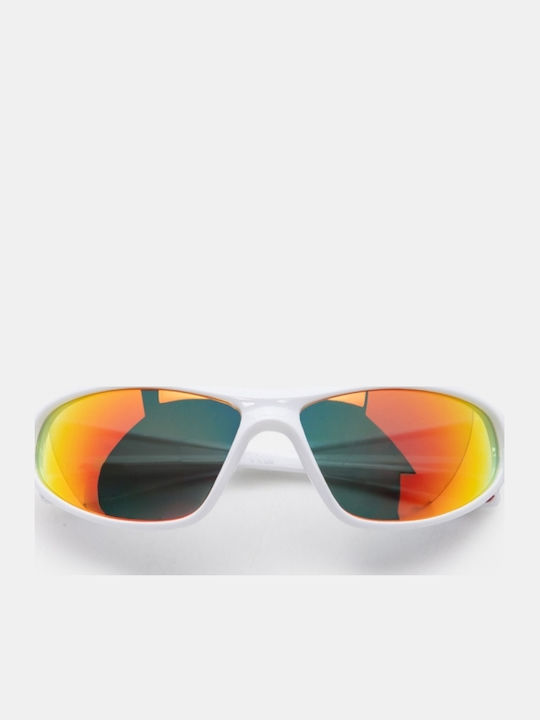 Luigi Unisex Sunglasses With White Frame And Orange Lens 4860304