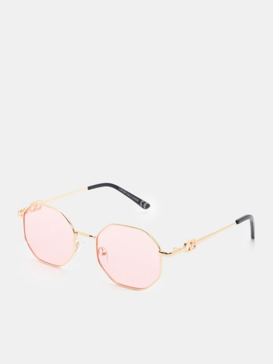 Luigi Ochelari De Soare Unisex Cu Ramă Metalică Roz Și Lentile Roz