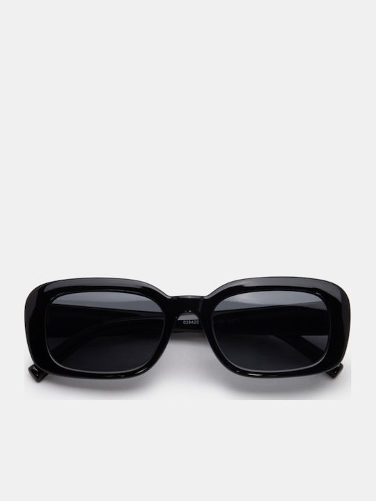 Luigi Ochelari De Soare Unisex Cu Ramă Neagră Din Plastic Și Lentile Negre