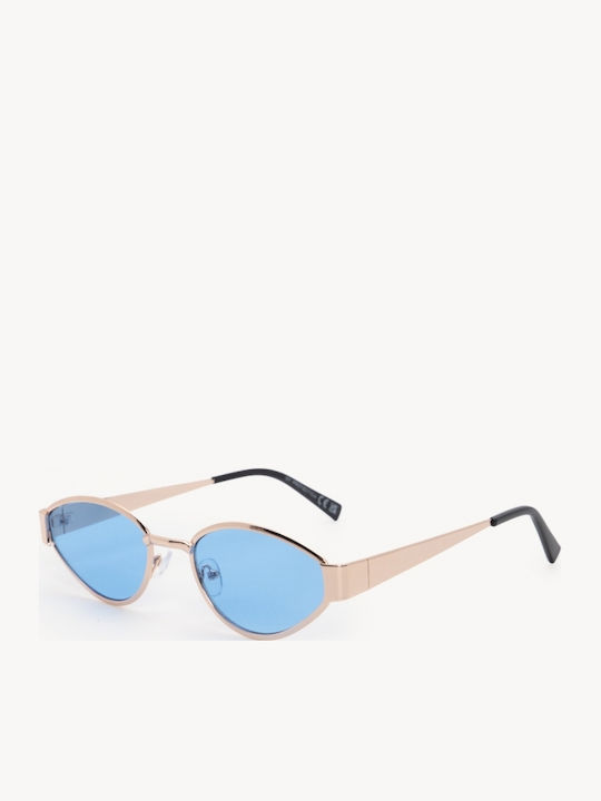 Luigi Unisex Sunglasses with Blue Metallic Frame and Blue Lens 4857706