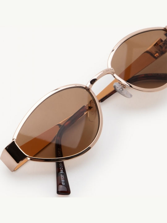 Luigi Unisex Sunglasses With Brown Metallic Frame And Brown Lens 4857714