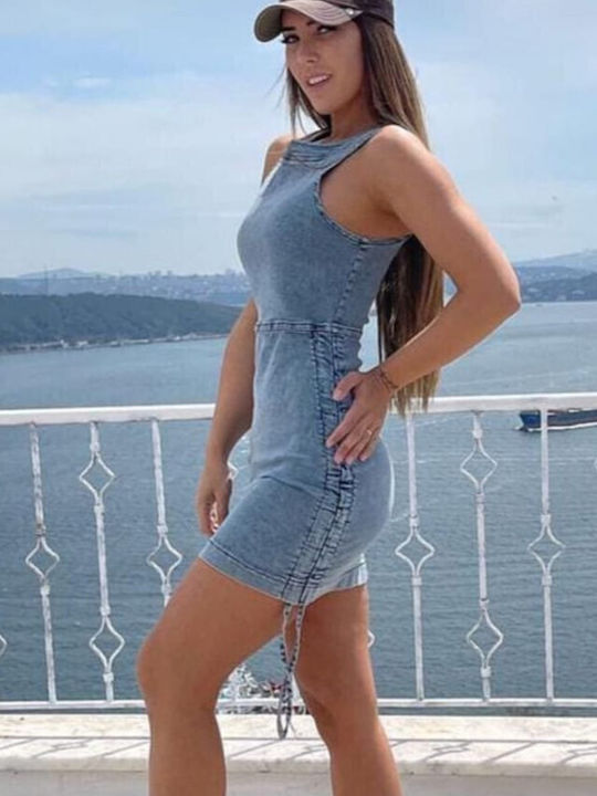 Лятна Mini Рокля Деним Син