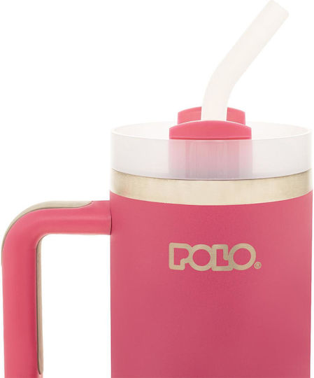 Polo Stainless Steel Thermos Bottle 900ml Pastel Fuchsia