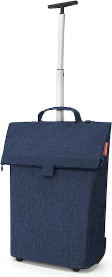 Fabric Foldable Blue Shopping Trolley 43lt