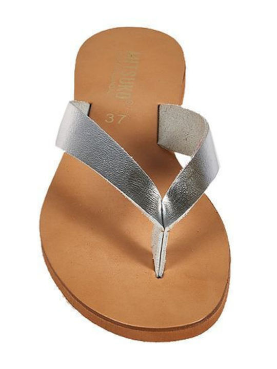 Damen Flache Sandalen in Silber Farbe