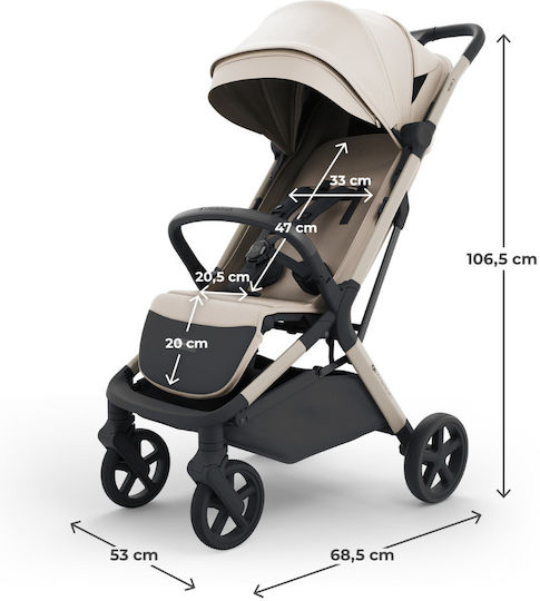 Kinderkraft Nubi 3 Καρότσι Μωρού Kατάλληλο για Nεογέννητο Sand Beige 8.7kg