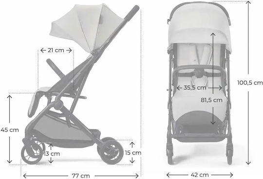 Kinderkraft Indy 3 Καρότσι Μωρού Kατάλληλο για Nεογέννητο Urban Gray