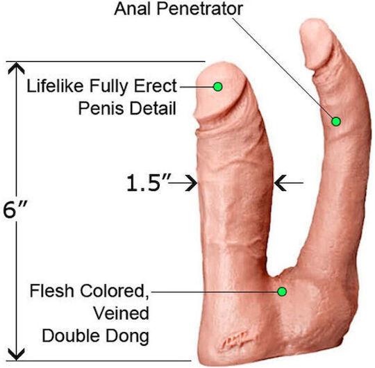 Doc Johnson Vac U Lock Doppel Ρεαλistisch Dildo Fleisch 20cm