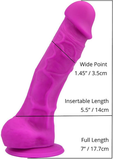 Loving Joy Silicone Dildo Realistic Dildo with Suction Cup Purple 20cm