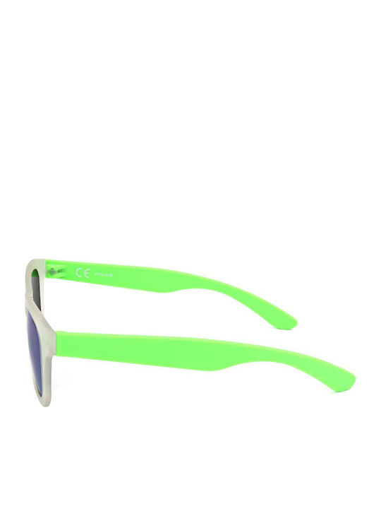 Police Kids Sunglasses with Mirror Lenses White SK039 Z69V