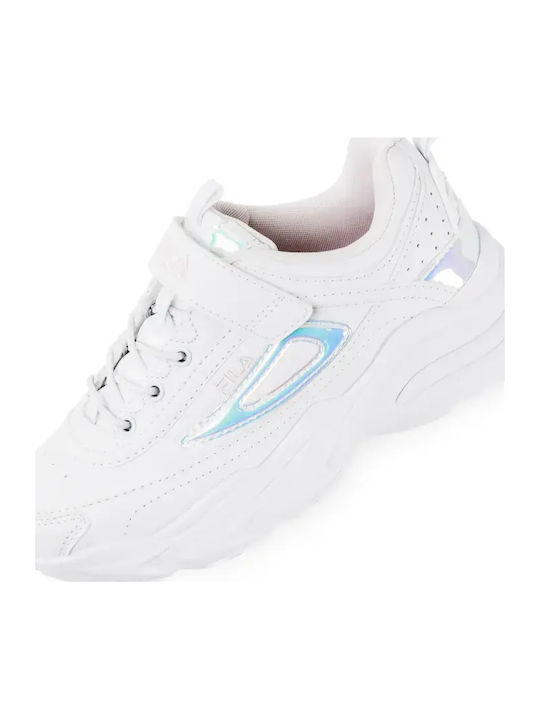 Kids Sports Shoes Running with Hoop & Loop Closure White
