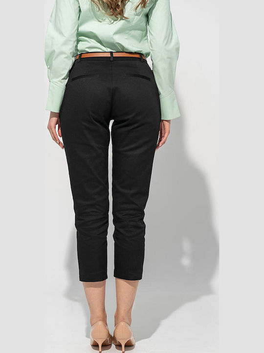 Taisa Pantaloni Dama Din Țesătură În Linia Tapered Negru