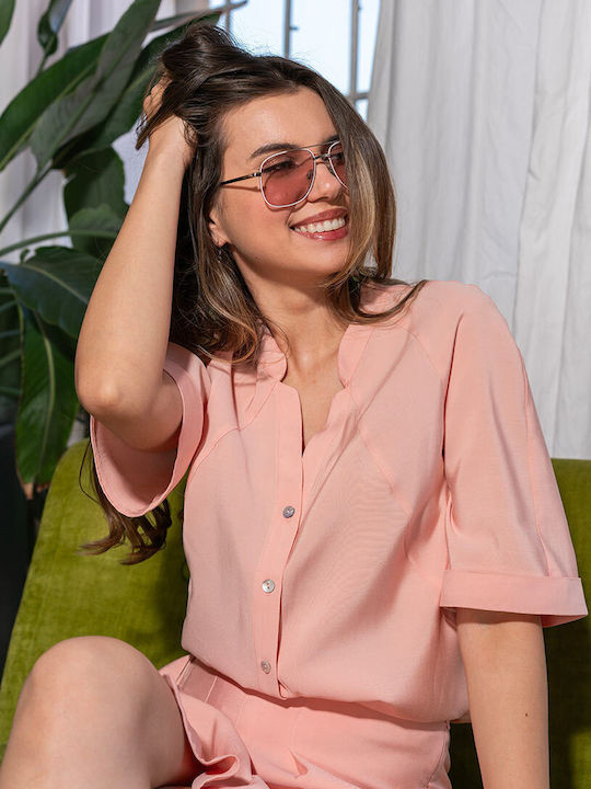 Bristiana Cămașă De Damă Cu Mânecă Lungă Apricot
