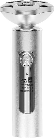 Avizar Cordless Electric Shaver 3 Blades Led Display Travel Lock Function Silver