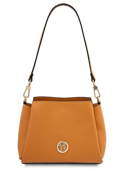 Leather Women's Shoulder Bag Gold