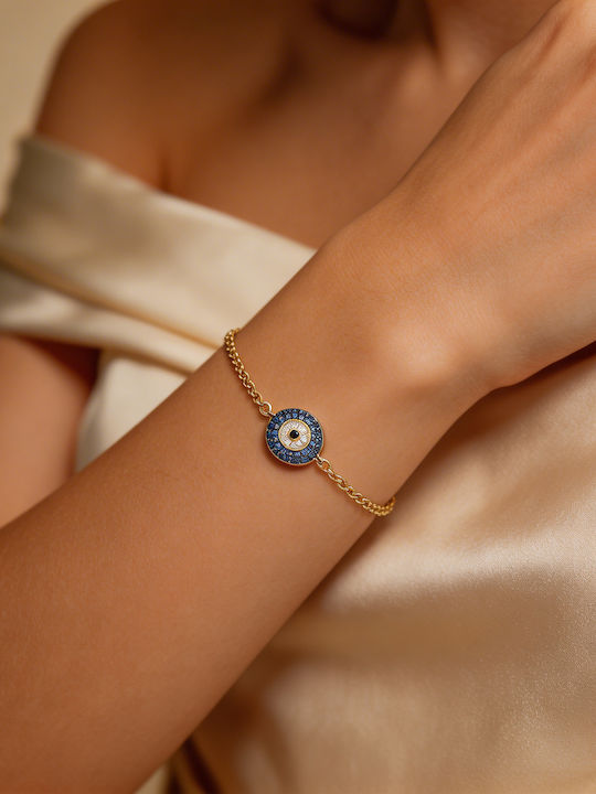 Kiriakos Gofas Women's Bracelet with Eye Design in 9K Gold