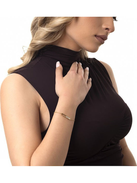 Oxzen Women's Gold Plated Steel Bracelet with Zircon