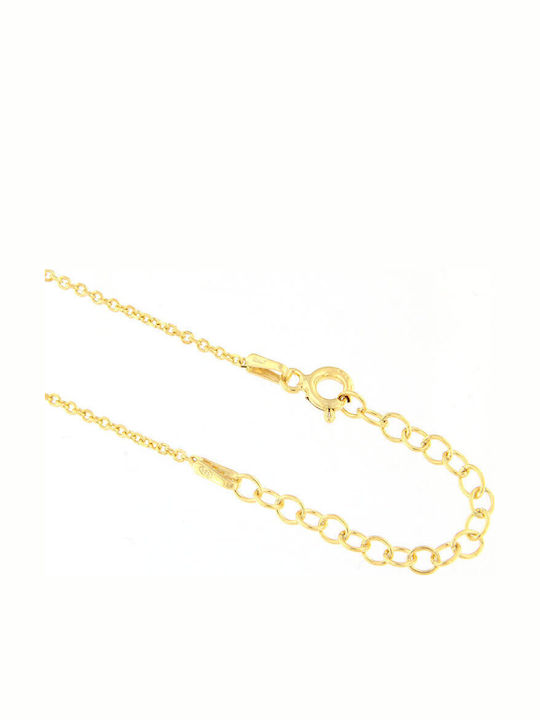 Ios Necklace With Flower Design In Gold Plated Silver With Zircon