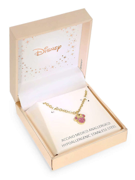 Disney Κολιέ από Επιχρυσωμένο Ατσάλι με Ζιργκόν