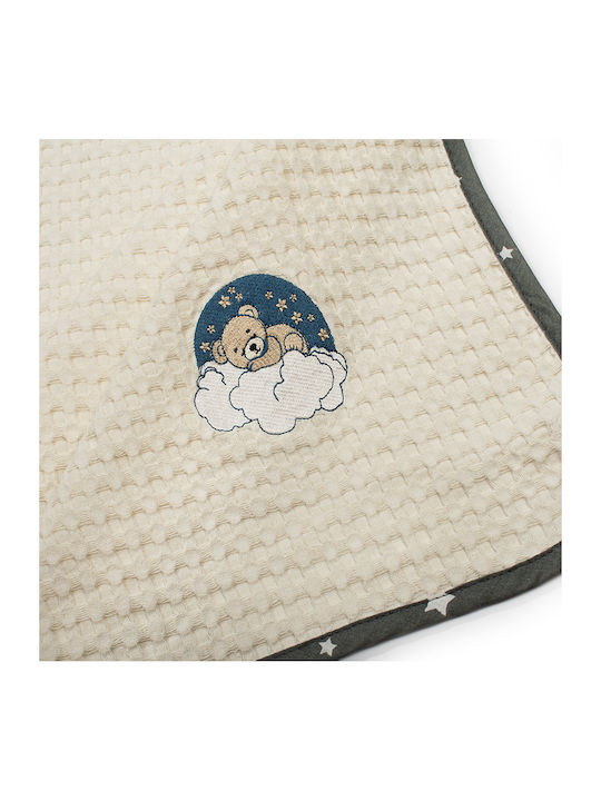 Dimcol Κουβέρτα Κούνιας Cloudy Bear με Ζωάκι 100x160εκ.