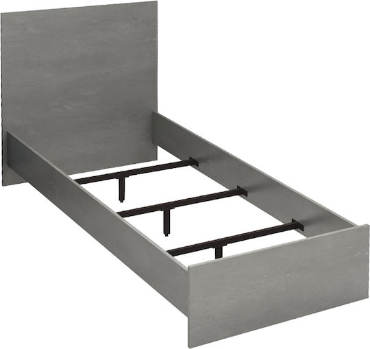 Troy Pat Single Din Lemn Gri Pentru Saltea 100x200cm