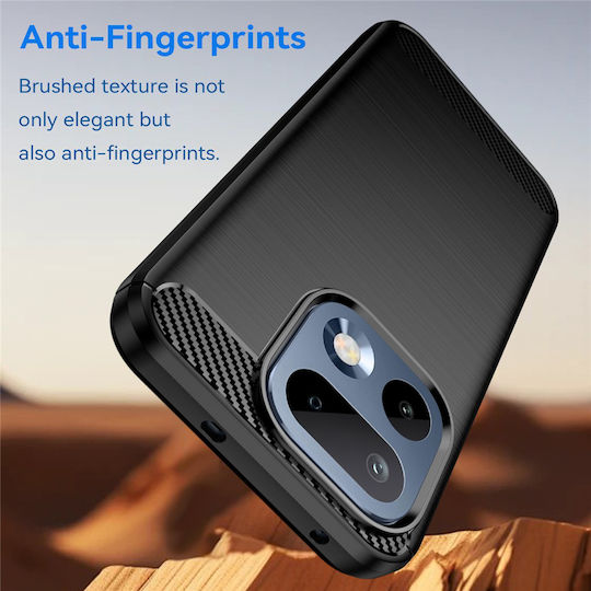 Techsuit Carbon Silicone Black Back Cover (Realme 16 Pro)