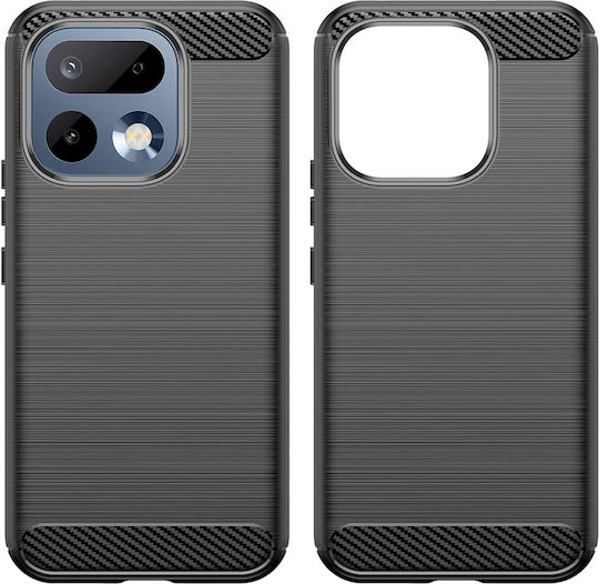 Techsuit Carbon Silicone Black Back Cover (Realme 16 Pro)