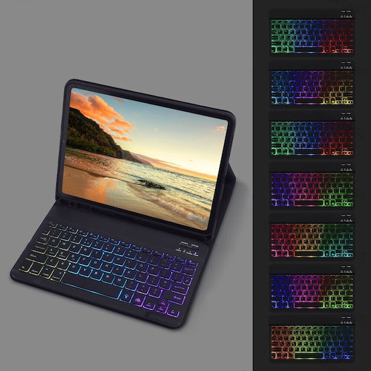 Bluetooth Keyboard Case RGB Backlight Air 11 2024 2025 iPad Air 10.9 2020-2022 Black