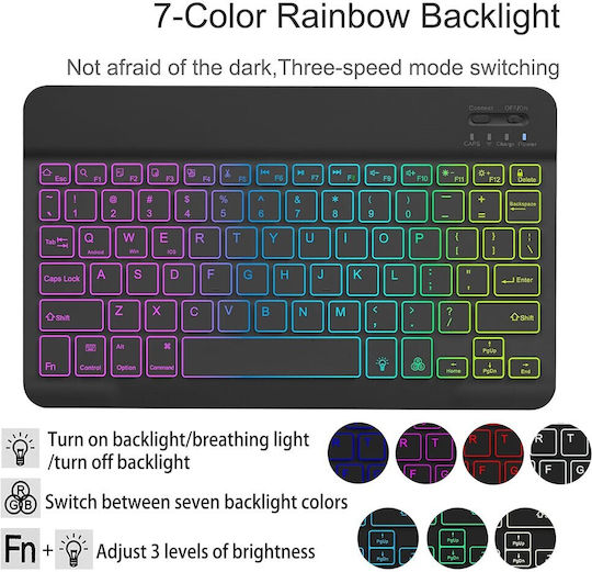 Bluetooth Keyboard Case RGB Backlight Air 11 2024 2025 iPad Air 10.9 2020-2022 Black