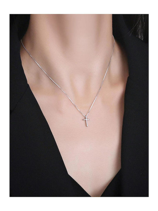 Woman Cross Made of Silver with Chain