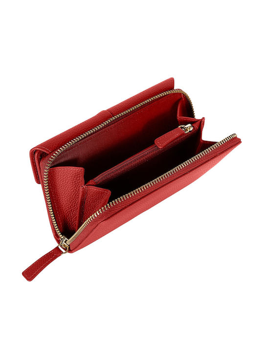 Große Leder Damenbrieftasche mit RFID Rot