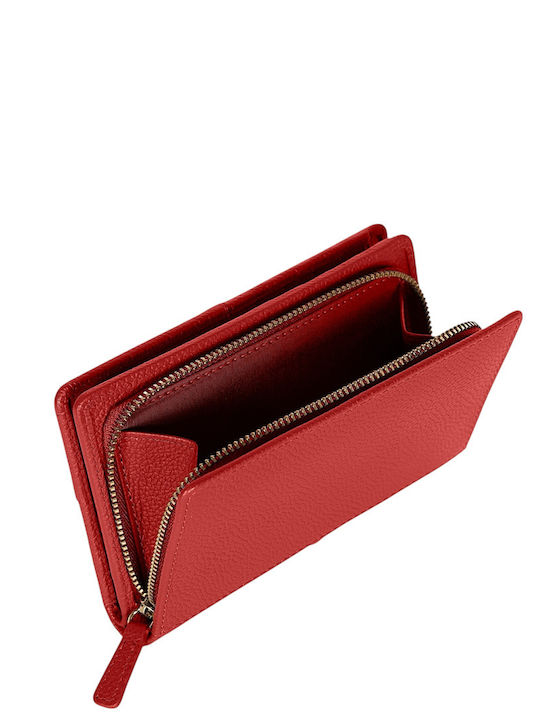 Kleines Leder Damenbrieftasche mit RFID Rot