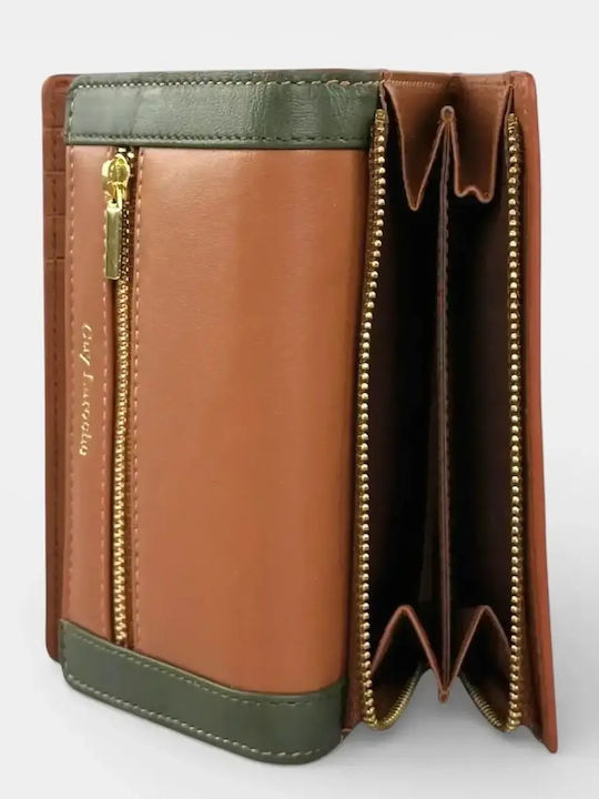 Small Leather Women's Wallet with RFID Tabac Brown