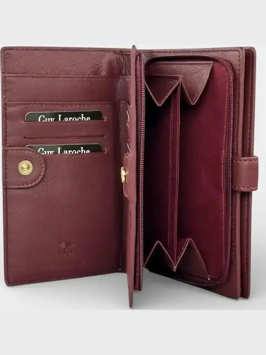 Large Leather Women's Wallet with RFID Burgundy