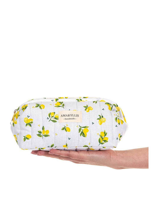Handmade Cotton Toiletry Bag Pencil Case Lemons Amaryllis Slippers Greek Made