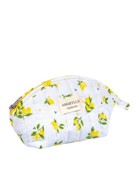 Handmade Cotton Toiletry Bag Wallet Lemons Amaryllis Slippers Greek Made