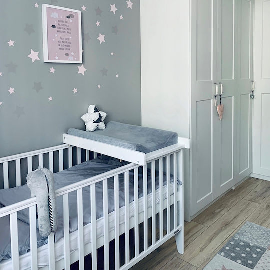 Hard Changing Pad with Cover Made of White Wood for Bed 51x86cm