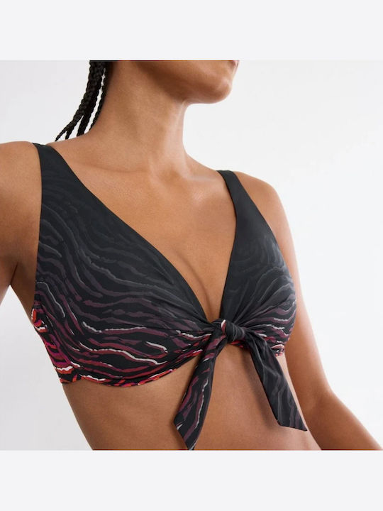 Summer Bikini Bra Animal Print Black