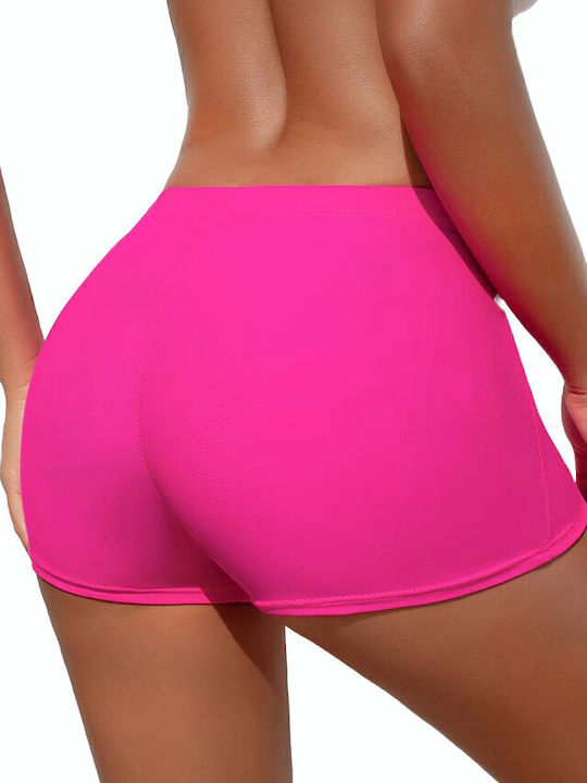 Pantaloni Scurți Bikini Talie Înaltă Roz