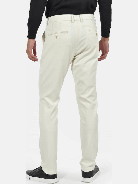 Men's Trousers Chinos Elastic Regular Fit Ecru