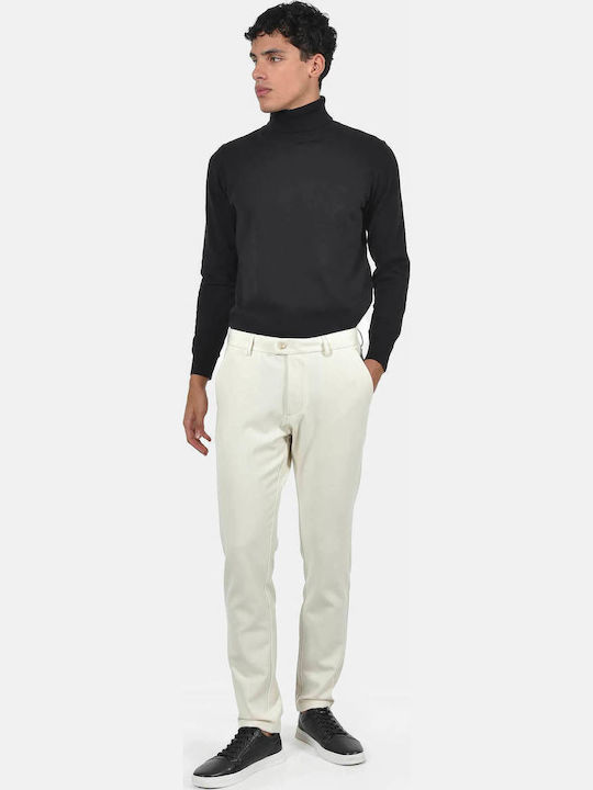 Men's Trousers Chinos Elastic Regular Fit Ecru