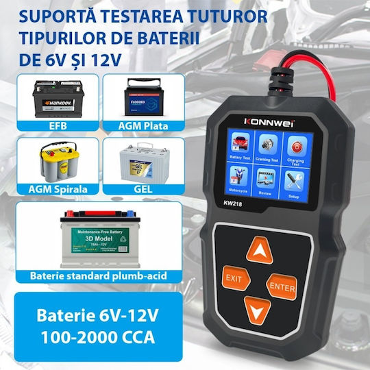 Konnwei KW218 Дигитален Тестер за батерии