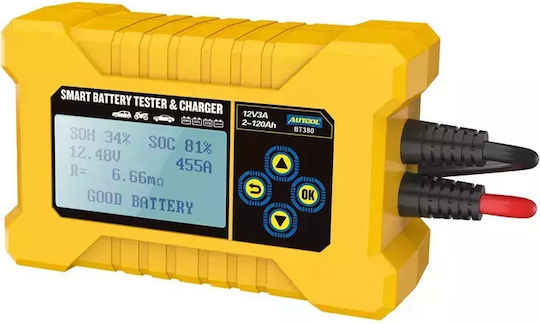 Autool ΒΤ-380 Digitale Batterietester mit Krokodilklemmen 12V