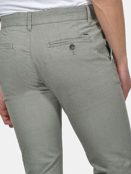 Herrenhose Chinos Elastisch Schlank Passform Olive