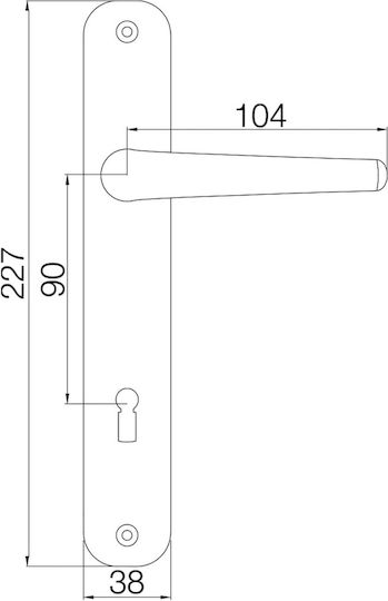 Încuietoare Îngropată Pachet P 90 Mâner Alb 35-500 Ext 5709