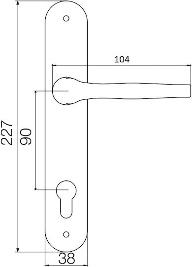 Y 90 Package Lock+handle+cylinder White 35-501 Ext 5705