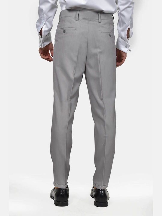 Men's Trousers Elastic Regular Fit Light Grey