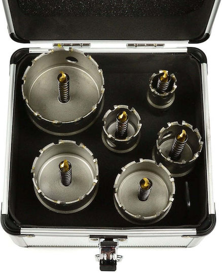 Set Vidia Hole Saws Metal Titanium Drill 6pcs 22-65mm 12