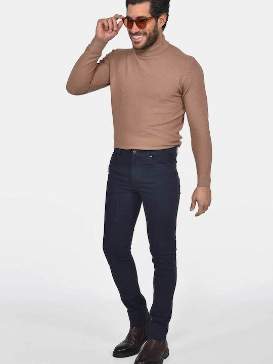 Herrenhose Elastisch Regulär Passform Marineblau