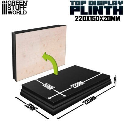 Green Stuff World Rectangular Top Display Plinth 22 X15 Cm Black